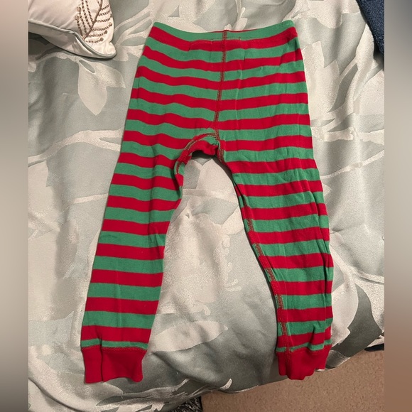 Hanna Andersson holiday green and red striped pajamas 3T long sleeve Christmas - Picture 7 of 8